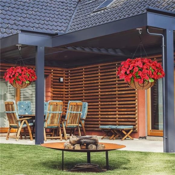 Artificial Morning Glory Flowers in Basket, Silk Flower with 12 inch Flowerpot - Picture 6 of 6